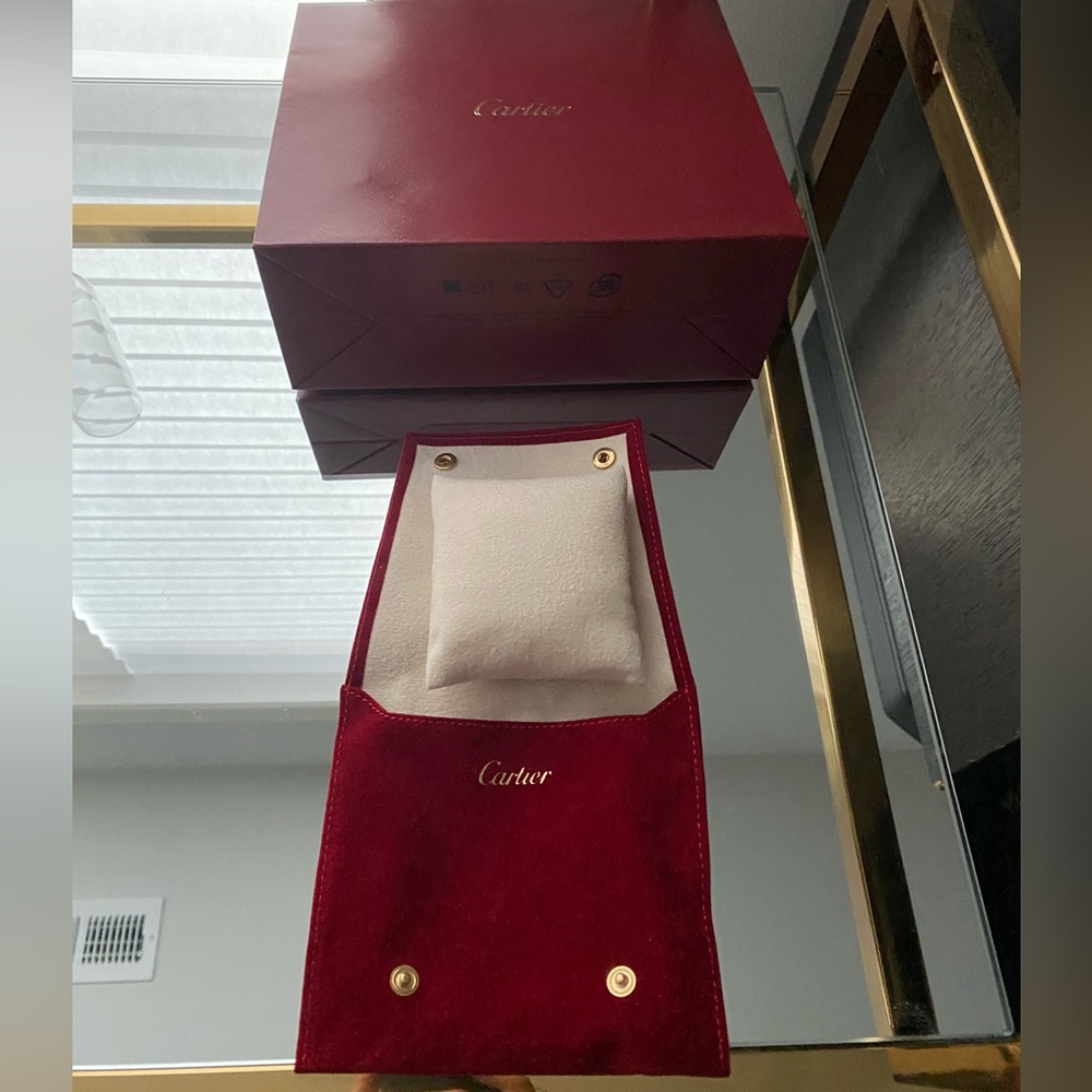 Cartier Velvet Travel Jewelry and Watch Pouch with Bag